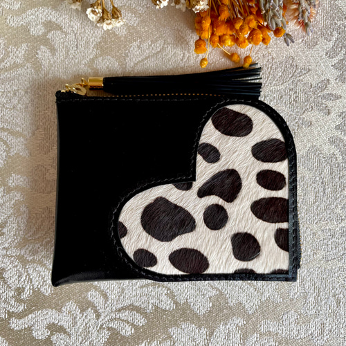 ☆再販しました☆ ミニ財布 コンパクト L字ファスナー ハート ポケット  