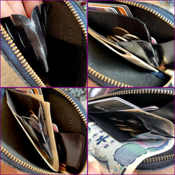 L字ファスナー  コンパクト ミニ財布 ✧ ペイズリー型押し ✧ パールネイビー✧ ✣お札を折らずに使える✣ 10枚目の画像