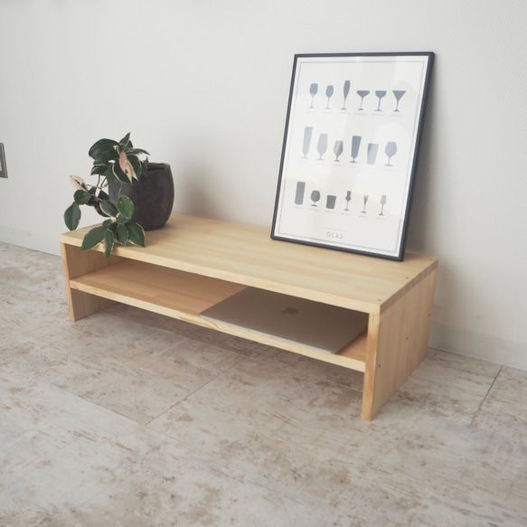 木目のキレイなコの字家具 / ローボード/ローテーブル 2枚目の画像