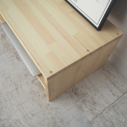 木目のキレイなコの字家具 / ローボード/ローテーブル 4枚目の画像