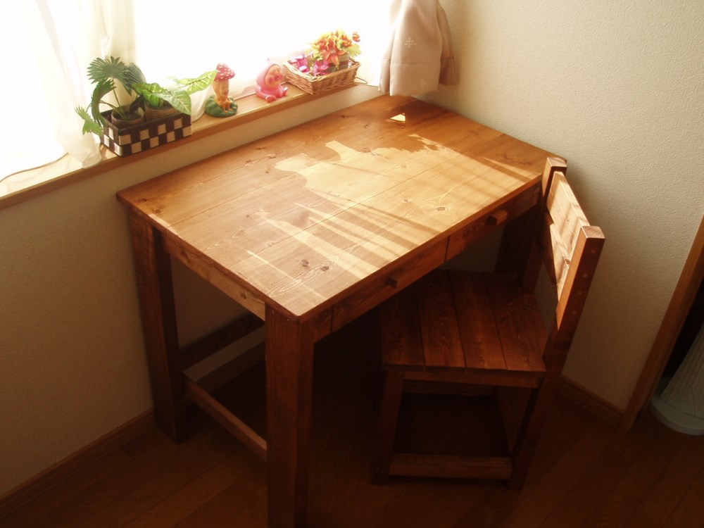 *無垢デスク*学習机*ミシン台＊引き出し机【ｗ900】♪