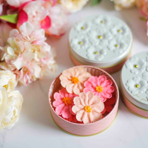 コスモス】お花のぼうろ3缶セット【紙袋付き】 焼き菓子 Flower Picnic