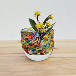 カラフルな楕円の花瓶 一輪挿し・花瓶・花器 ガラス工房やまむら 通販