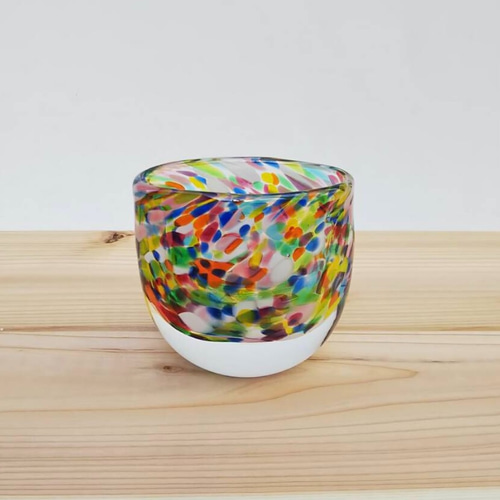 専用　カラフルな花瓶 カラフルな楕円の花瓶 一輪挿し・花瓶・花器 ガラス工房やまむら