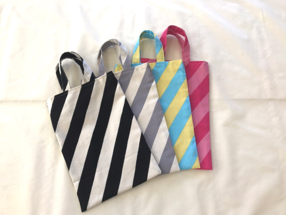 《再販4》こでかけbag(ナナメストライプ) 1枚目の画像