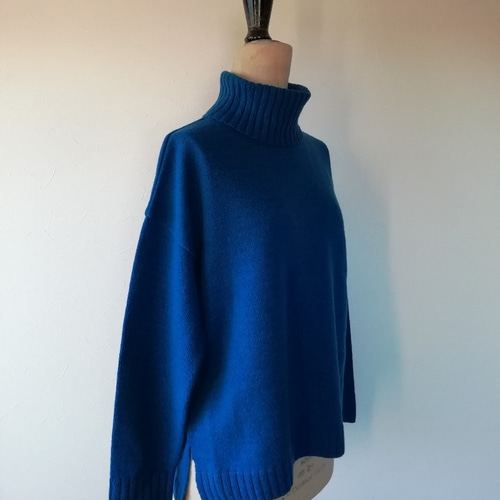 再再再…販♡】軽くてふんわり暖かウール混タートルネックプルオーバー