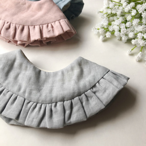 【送料無料】フリルスタイ(スモークミントチェリー) くすみカラー フリルスタイ スタイ・よだれかけ Liefie 通販