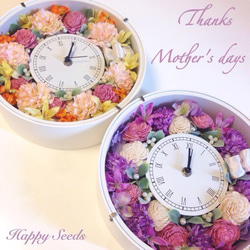 母の日早割☆幸せ花時計（お花・カラーオーダー可能，ラッピング無料）ギフトにも♪ 1枚目の画像