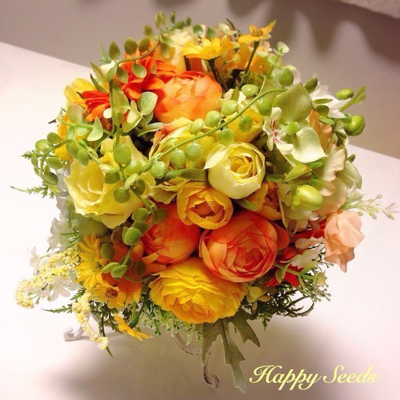 ウェディングブーケ ブートニアセット ビタミンカラー 【公式通販】