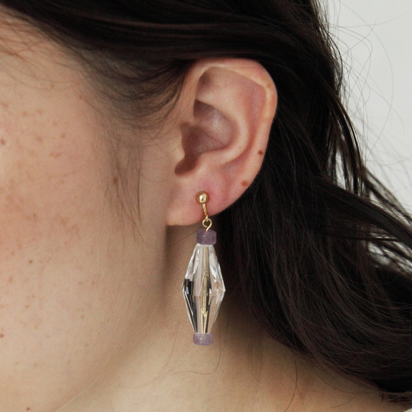 AMETHYST EARRINGS　アメジストイヤリング/ピアス 1枚目の画像