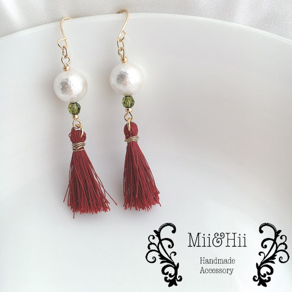 Autumn color tassel pierce 4枚目の画像