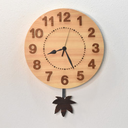 四季を楽しむ檜の振り子時計【クオーツ時計】 4枚目の画像