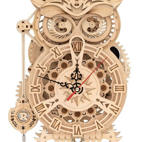 5個【作って飾って楽しい♪】アニマル クロックパズル 立体パズル 木製