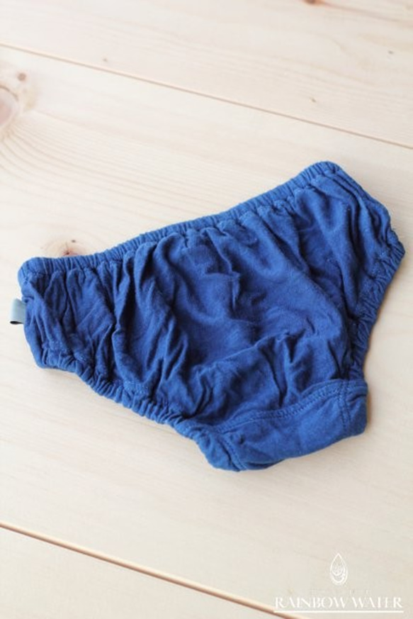 キッズ パンツ 80サイズ【リネン コットン】 / 藍染め ライトインディゴ 2枚目の画像