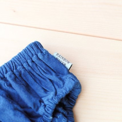 キッズ パンツ 80サイズ【リネン コットン】 / 藍染め ライトインディゴ 5枚目の画像