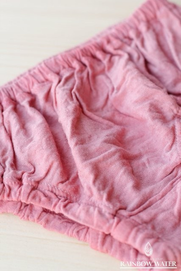 キッズ パンツ 110サイズ【リネン コットン】 /  草木染め（トンファン：タイの木の実） ピンク 4枚目の画像