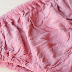 キッズ パンツ 100サイズ 【リネン コットン】 /  草木染め（トンファン：タイの木の実） ピンク 4枚目の画像