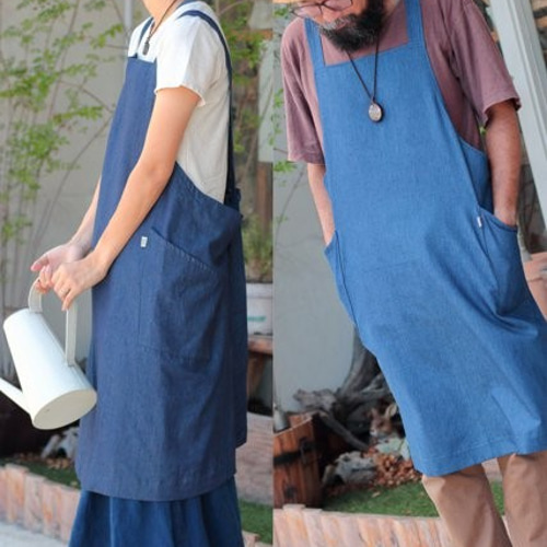 エプロン 男女兼用 フリーサイズ 【 コットン 100% 】 / ダーク