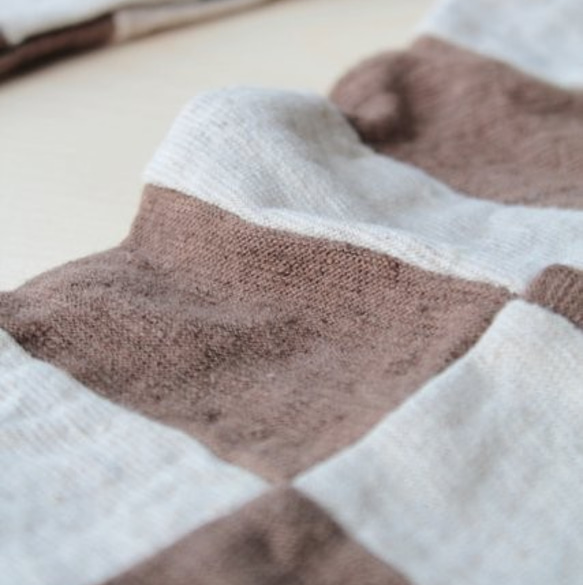 キッズ パッチワークパンツ Mサイズ【 ヘンプ オーガニックコットン 】/ 草木染めブラウン × ナチュラルオフホワイト        Ω 人気・おすすめ｜使いやすい・旅行におすすめ 品質保証 全国発送 正規品・日本国内発送・安心保証付き