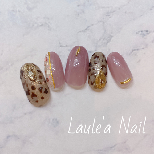 NO16 ネイルチップ 大人かわいい◊*゜レオパードネイル ヒョウ柄