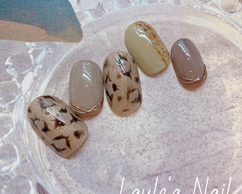 大人レオパード ネイルチップ 0_d9df29421a36c9f3d3d2c495e89a