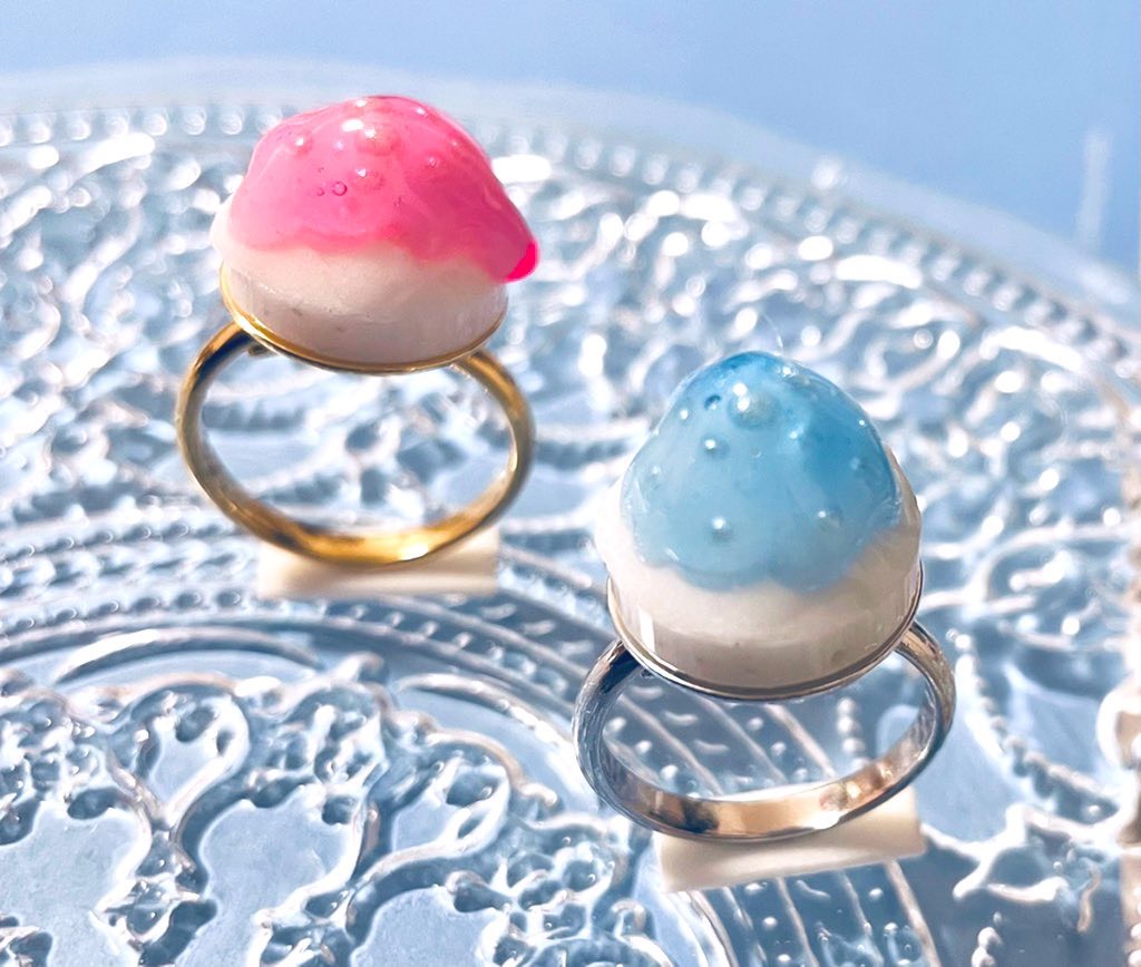 SALE】シロップとろけるかき氷リング〜苺orブルーハワイ〜(11号