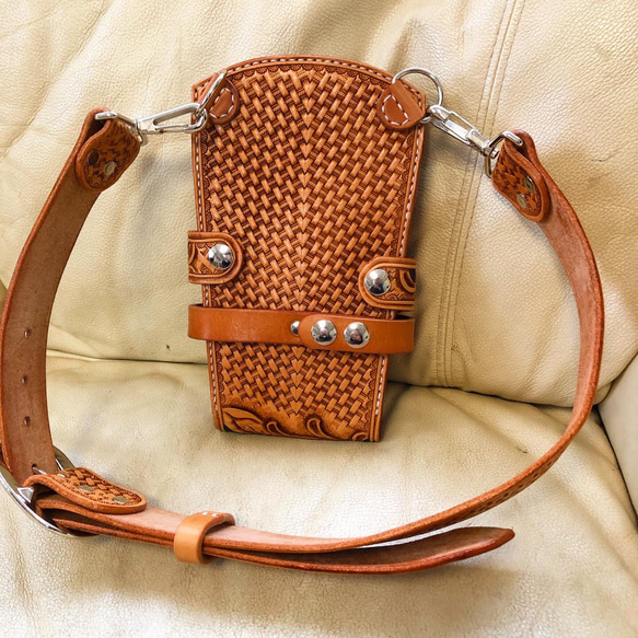 シザーケース レザーカービング カービングシザーケース 6丁刺し ^^ また