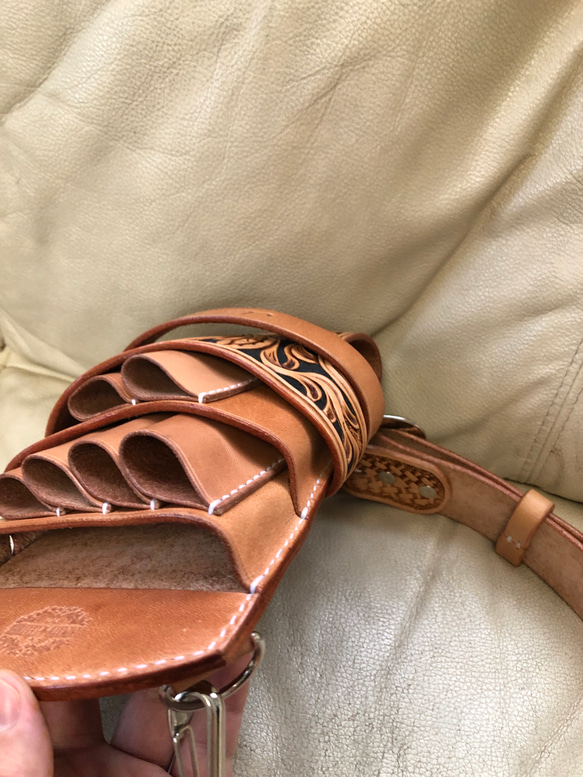 シザーケース レザーカービング カービングシザーケース 6丁刺し ^^ また