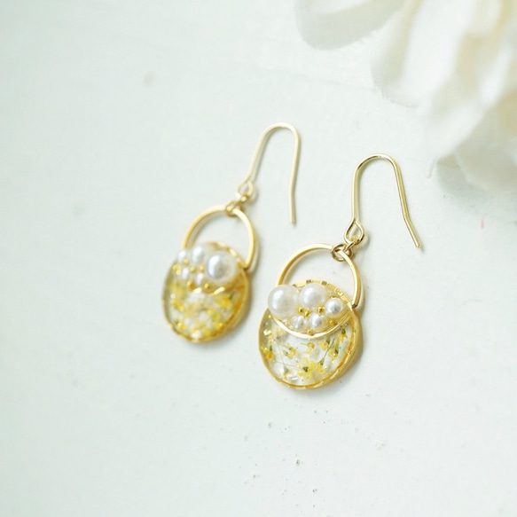 レースフラワー♡パールピアス/イヤリング 2枚目の画像