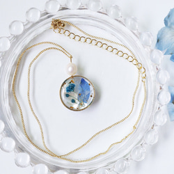 【母親節】淡水珍珠+藍花套裝 第6張的照片