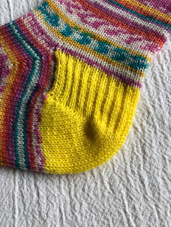 手編みの靴下　チューリップ 3枚目の画像