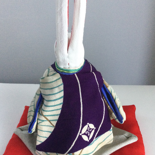 うさぎのお雛様(大) 4 座布団(赤)付き ちりめん ひな人形・雛飾り