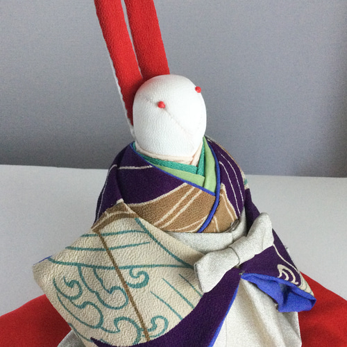 ちりめん うさぎのお雛様(大) 【４】座布団(赤)付き うさぎのお雛様(大) 4 座布団(赤)付き ちりめん ひな人形・雛