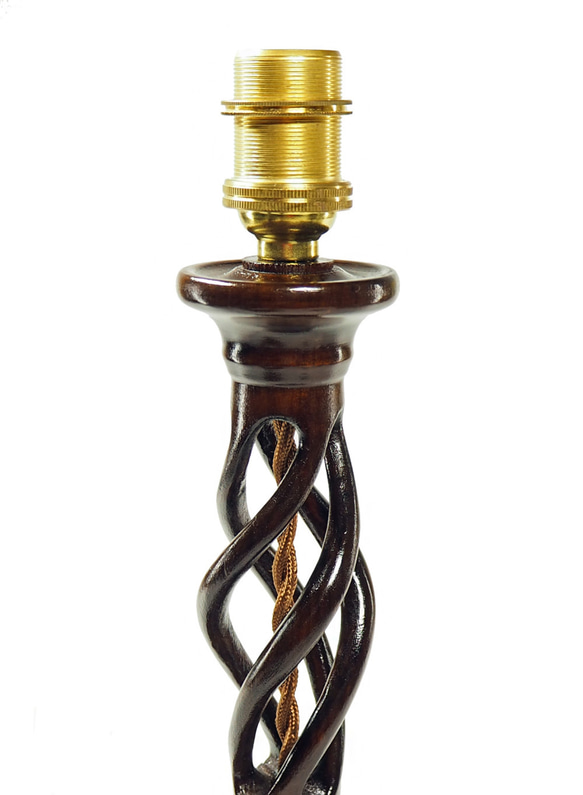 木製ランプスタンド　透かしツイスト　卓上照明/テーブルライト　No.64 