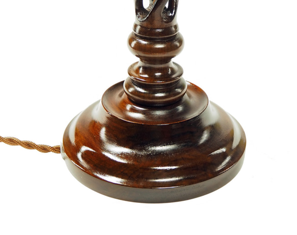 木製ランプスタンド　透かしツイスト　卓上照明/テーブルライト　No.64 