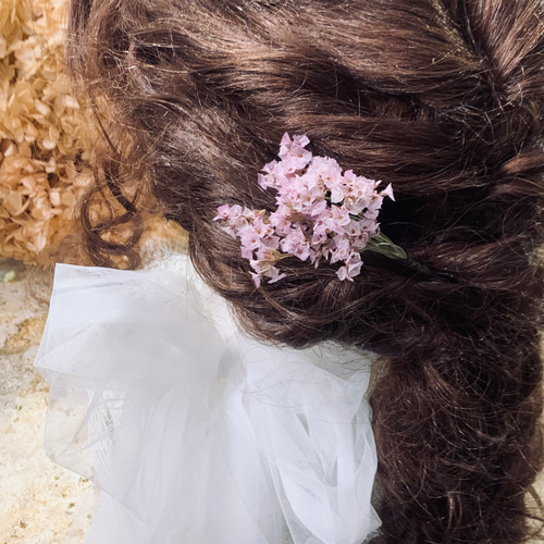 ハイブリッドスターチス/ﾋﾟﾝｸ 髪飾り(ドライフラワー) その他素材