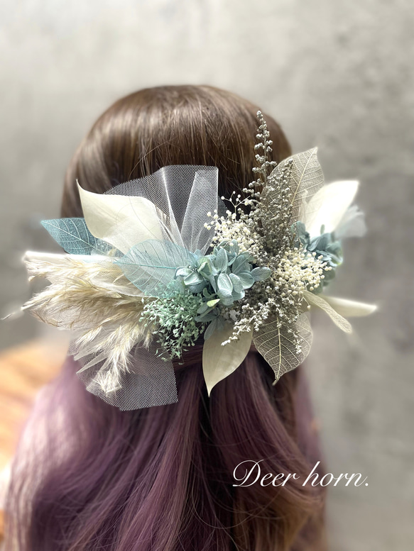 チュール/オーガンジー  髪飾り(ホワイト) 5枚目の画像