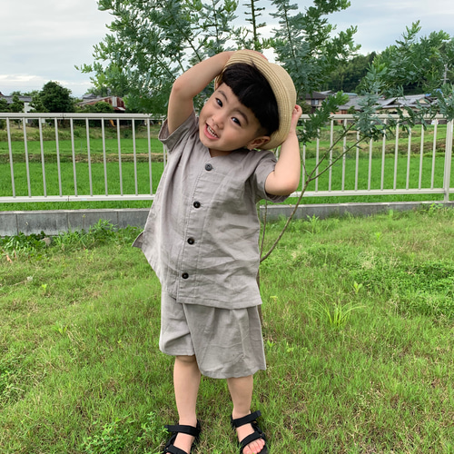 送料無料 セットアップ 90サイズ くすみグレー 子供服 nine.j.y.k 通販