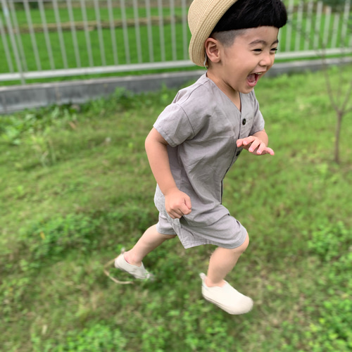 送料無料 セットアップ 90サイズ くすみグレー 子供服 nine