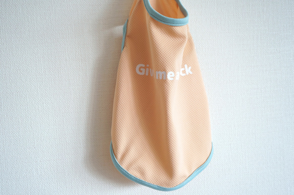 【再販】【犬服】濡らして冷たい◎レタリングタンクトップ◎オレンジシャーベット　UVカット　夏服　送料込み 1枚目の画像