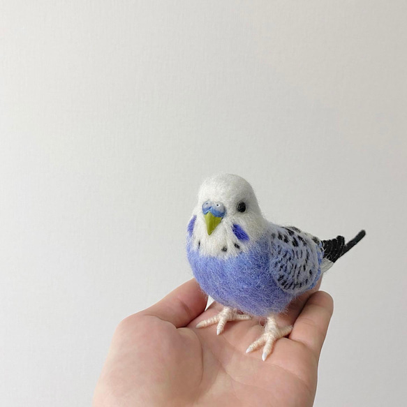 羊毛フェルト　鳥　インコ　セキセイインコ　ハンドメイド