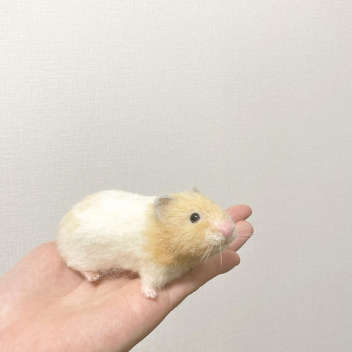 羊毛フェルトのハムスター ペア【オーダーメイド】 羊毛フェルト むう