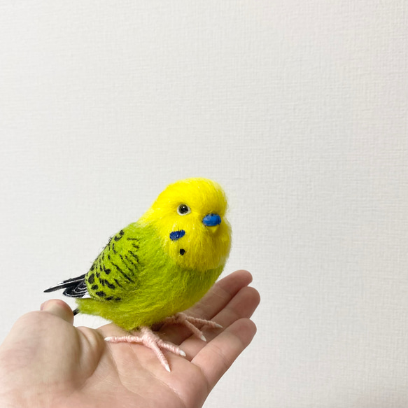 羊毛フェルトのセキセイインコ 緑【オーダーメイド】 羊毛