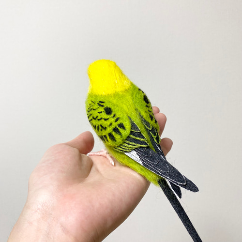羊毛フェルトのセキセイインコ 緑【オーダーメイド】 羊毛