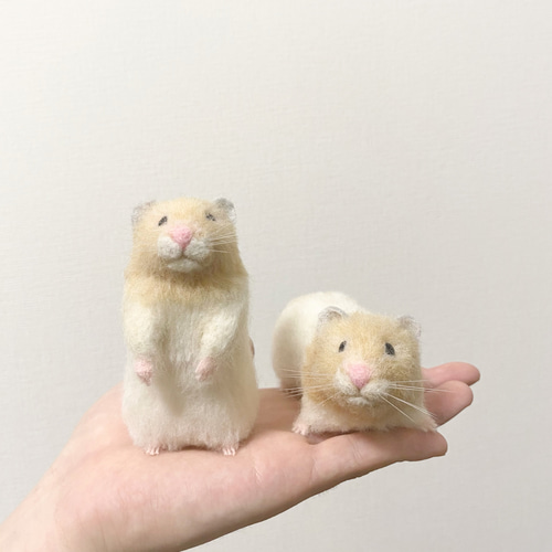 羊毛フェルトのゴールデンハムスター ペア【オーダーメイド