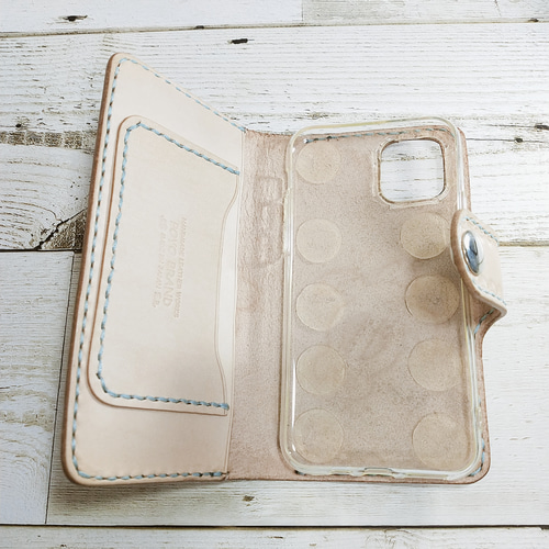 ☆ホヌ☆プルメリア☆本革スマホケース☆ハンドメイド☆オーシャンブルー ☆ホヌ☆プルメリア☆本革スマホケース☆ハンドメイド