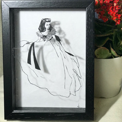 切り絵　【黒一色】Vivien Leigh ヴィヴィアン・リー　モノトーン 1枚目の画像