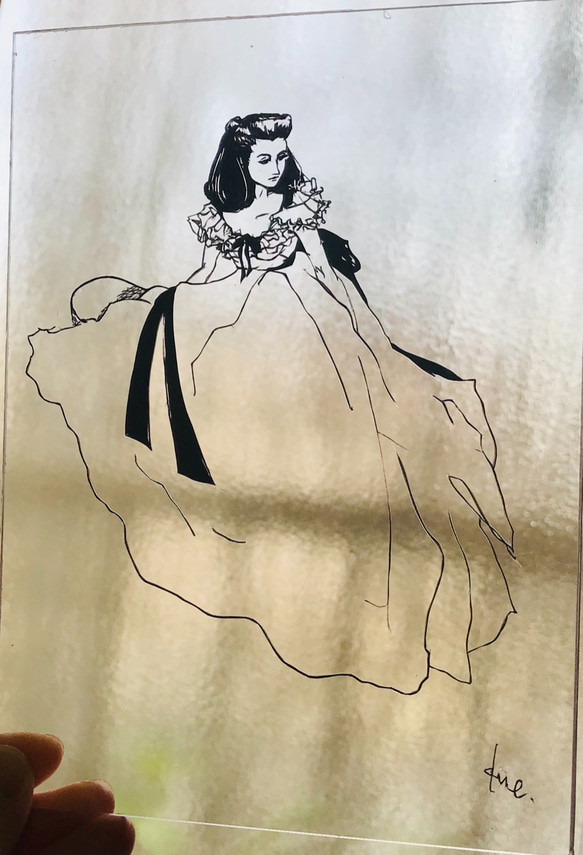 切り絵　【黒一色】Vivien Leigh ヴィヴィアン・リー　モノトーン 2枚目の画像