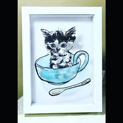 鏤空 &lt;Koneko in Mug&gt; Pet Family Interior Gift Mother&#39;s D 第2張的照片