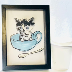 鏤空 &lt;Koneko in Mug&gt; Pet Family Interior Gift Mother&#39;s D 第3張的照片